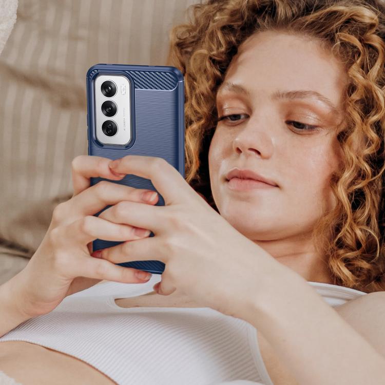 For OPPO Reno12 Global Carbon Fiber Brushed Texture TPU Phone Case
