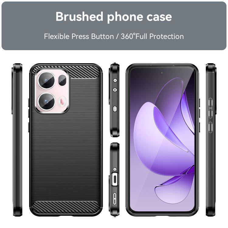 For OPPO Reno13 Pro Global Carbon Fiber Brushed Texture TPU Phone Case