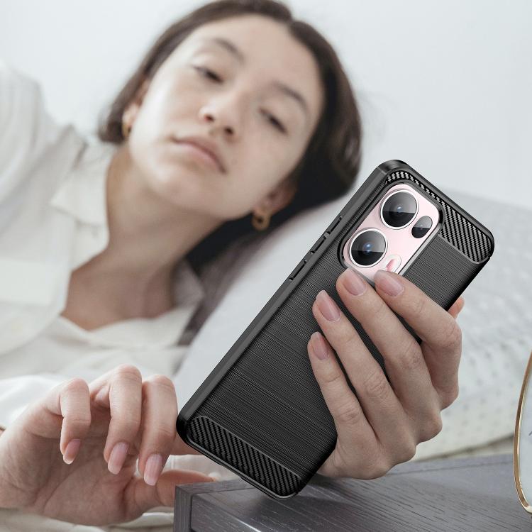 For OPPO Reno13 Pro Global Carbon Fiber Brushed Texture TPU Phone Case