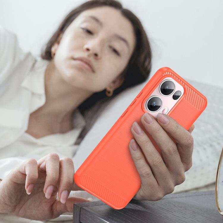 For OPPO Reno13 Pro Global Carbon Fiber Brushed Texture TPU Phone Case