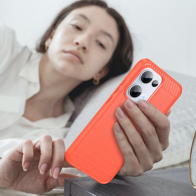 For OPPO Reno13 Global Carbon Fiber Brushed Texture TPU Phone Case
