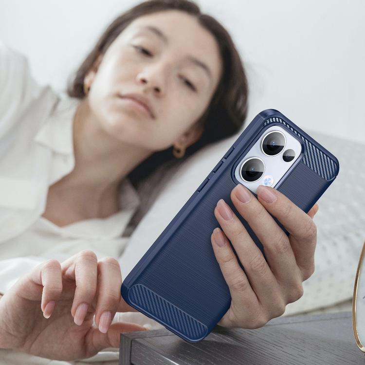 For OPPO Reno13 Global Carbon Fiber Brushed Texture TPU Phone Case