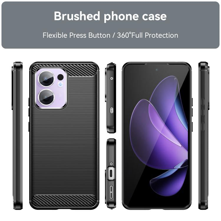 For OPPO Reno13 F 5G Carbon Fiber Brushed Texture TPU Phone Case