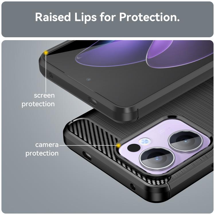 For OPPO Reno13 F 5G Carbon Fiber Brushed Texture TPU Phone Case