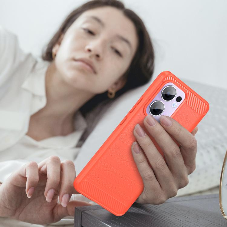 For OPPO Reno13 F 5G Carbon Fiber Brushed Texture TPU Phone Case