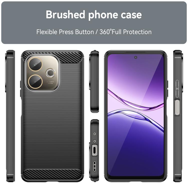 For OPPO A5 Pro 5G Global Carbon Fiber Brushed Texture TPU Phone Case