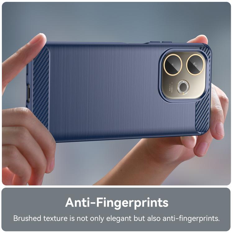 For OPPO A5 Pro 4G Carbon Fiber Brushed Texture TPU Phone Case