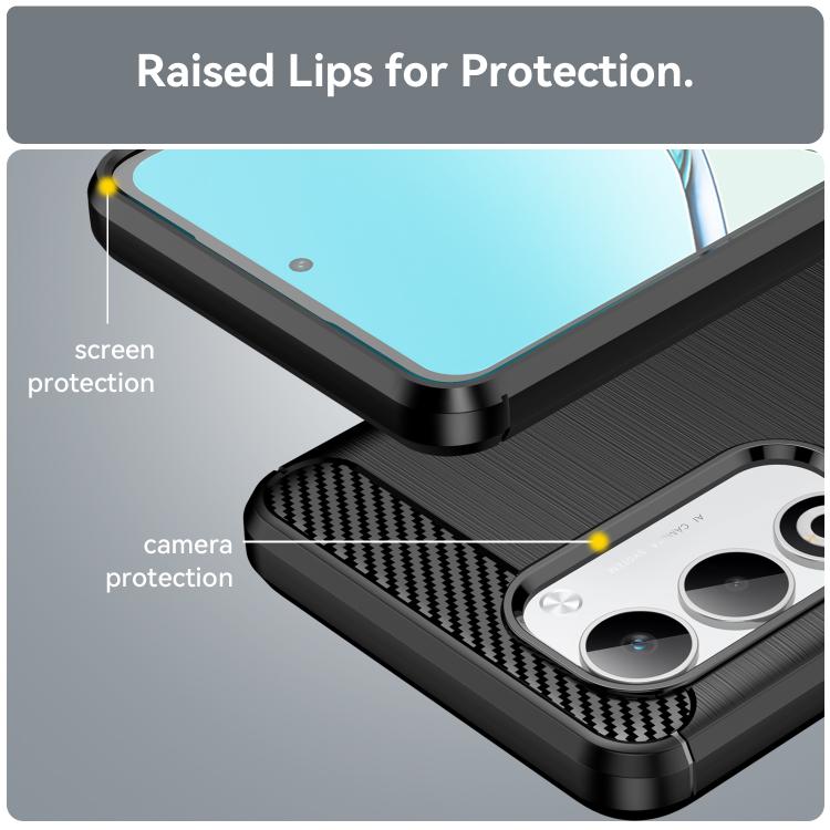 For OPPO A5 4G Global Carbon Fiber Brushed Texture TPU Phone Case