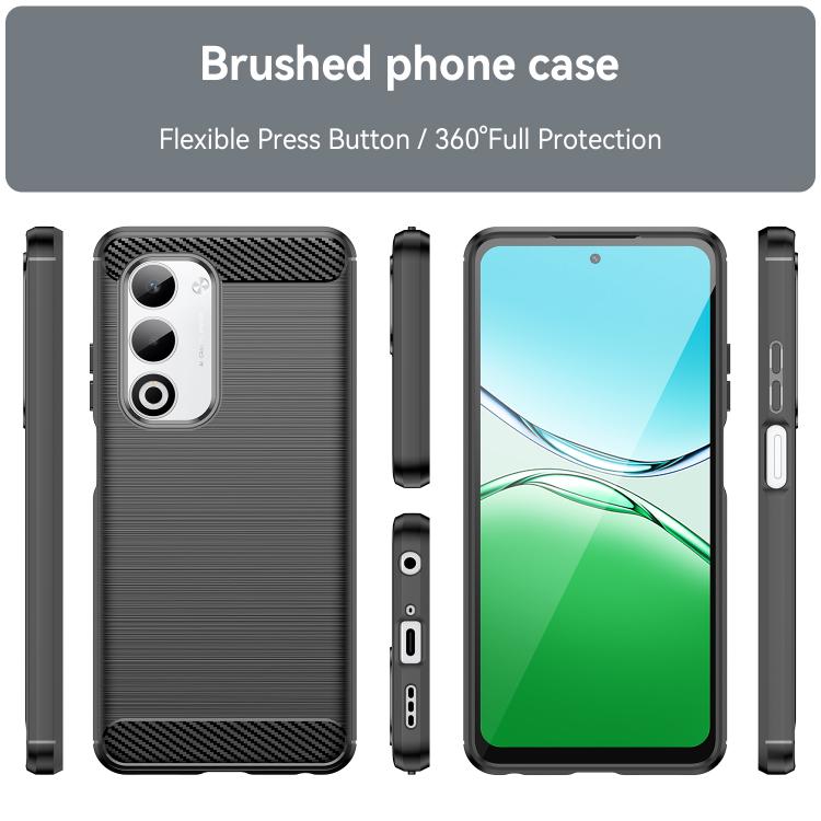 For OPPO A5 5G Global Carbon Fiber Brushed Texture TPU Phone Case