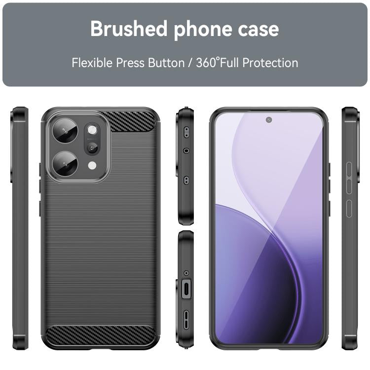For OPPO Reno14 Pro Global Carbon Fiber Brushed Texture TPU Phone Case
