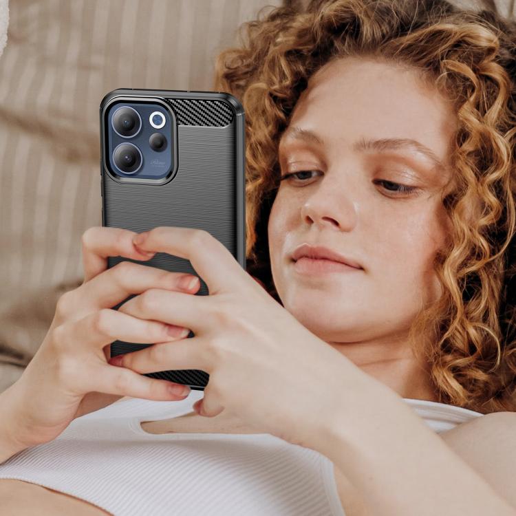 For OPPO Reno15 F 5G Carbon Fiber Brushed Texture TPU Phone Case