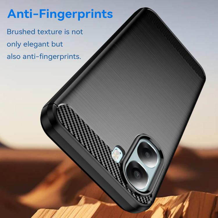 For OPPO A6x 4G Carbon Fiber Brushed Texture TPU Phone Case