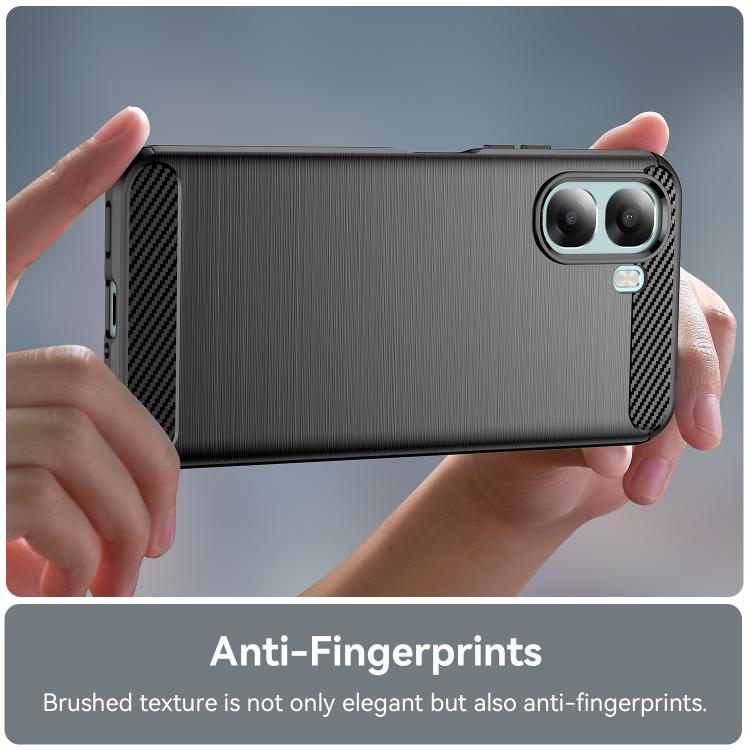 For OPPO A6x 4G Carbon Fiber Brushed Texture TPU Phone Case