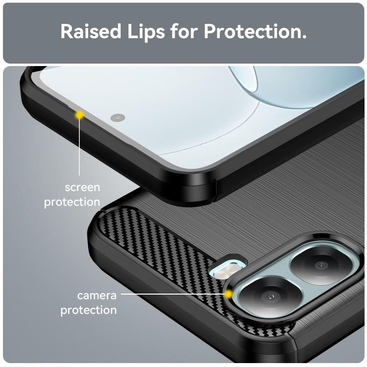 For OPPO A6x 4G Carbon Fiber Brushed Texture TPU Phone Case