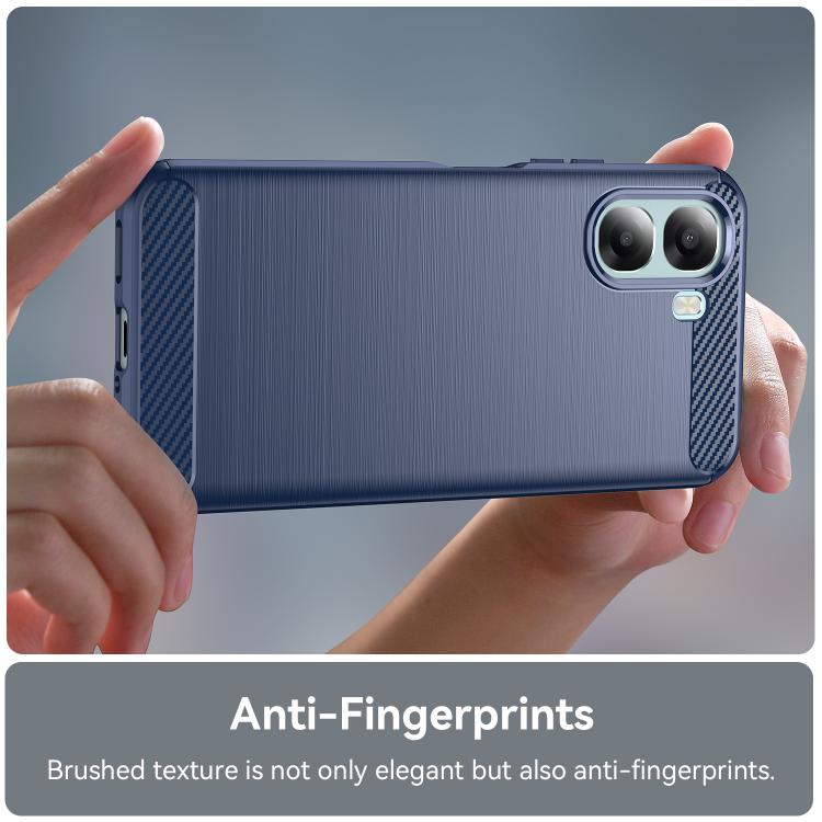 For OPPO A6x 4G Carbon Fiber Brushed Texture TPU Phone Case