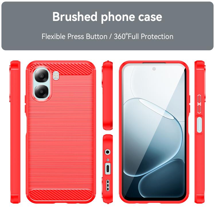 For OPPO A6x 5G Carbon Fiber Brushed Texture TPU Phone Case