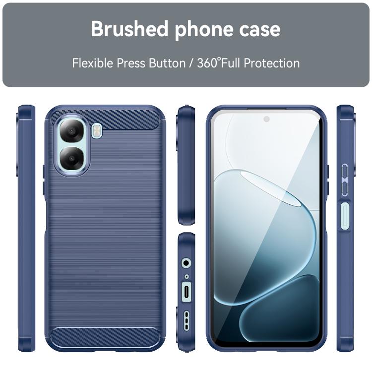 For OPPO A6x 5G Carbon Fiber Brushed Texture TPU Phone Case