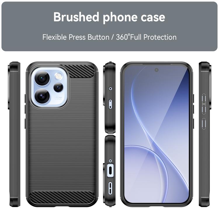 For OPPO Reno15 Pro 5G Global Carbon Fiber Brushed Texture TPU Phone Case