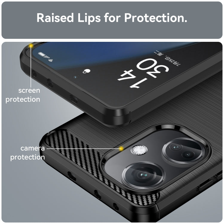 For OnePlus Nord CE3 5G Brushed Texture Carbon Fiber TPU Phone Case