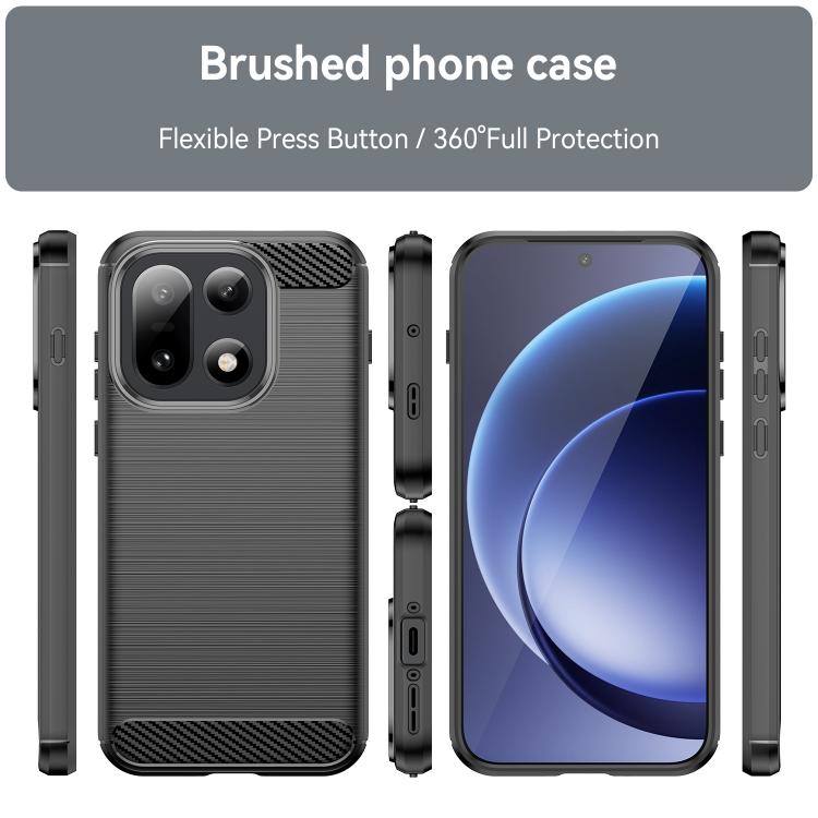 For OnePlus 15 Carbon Fiber Brushed Texture TPU Phone Case
