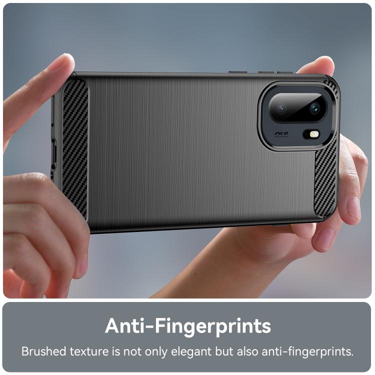 For OnePlus Ace 6 5G Carbon Fiber Brushed Texture TPU Phone Case