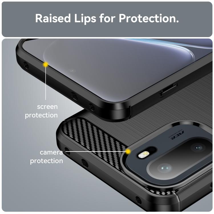 For OnePlus Ace 6 5G Carbon Fiber Brushed Texture TPU Phone Case
