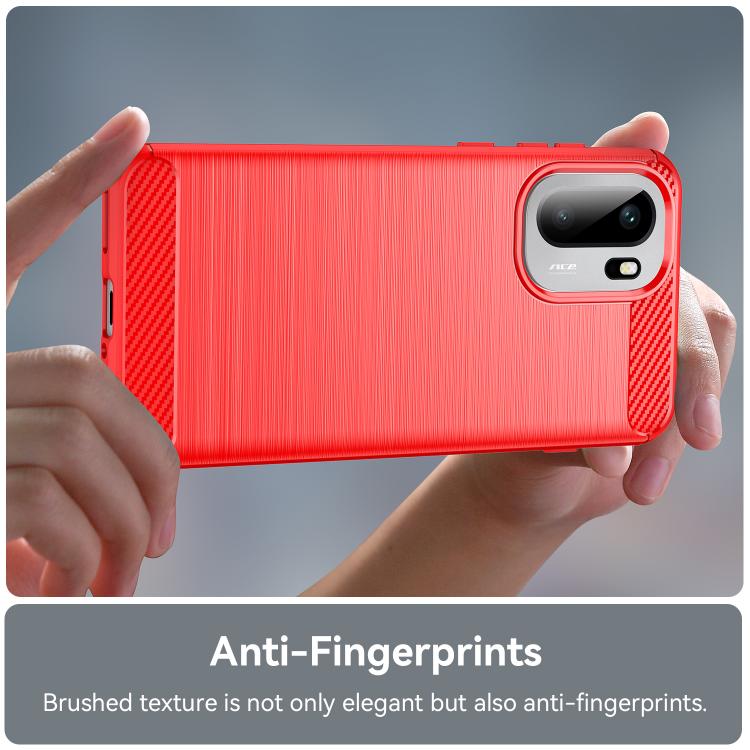 For OnePlus Ace 6 5G Carbon Fiber Brushed Texture TPU Phone Case