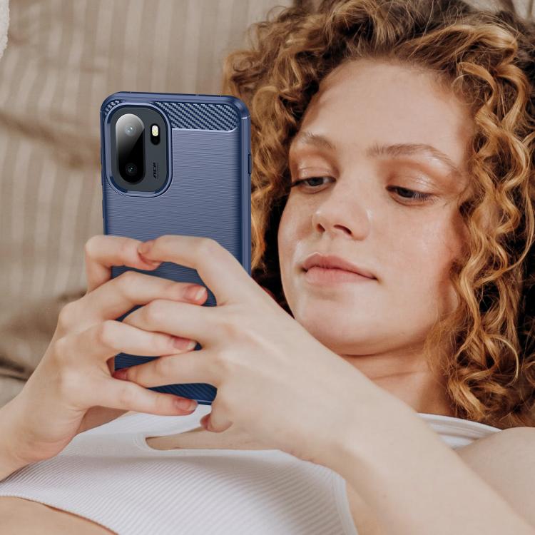 For OnePlus Ace 6 5G Carbon Fiber Brushed Texture TPU Phone Case