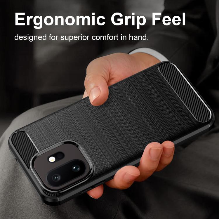For OnePlus 15T Carbon Fiber Brushed Texture TPU Phone Case