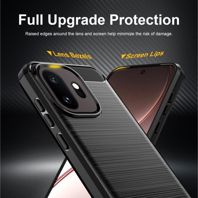 For OnePlus 15T Carbon Fiber Brushed Texture TPU Phone Case
