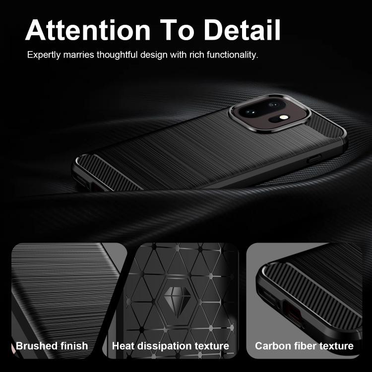 For OnePlus 15T Carbon Fiber Brushed Texture TPU Phone Case