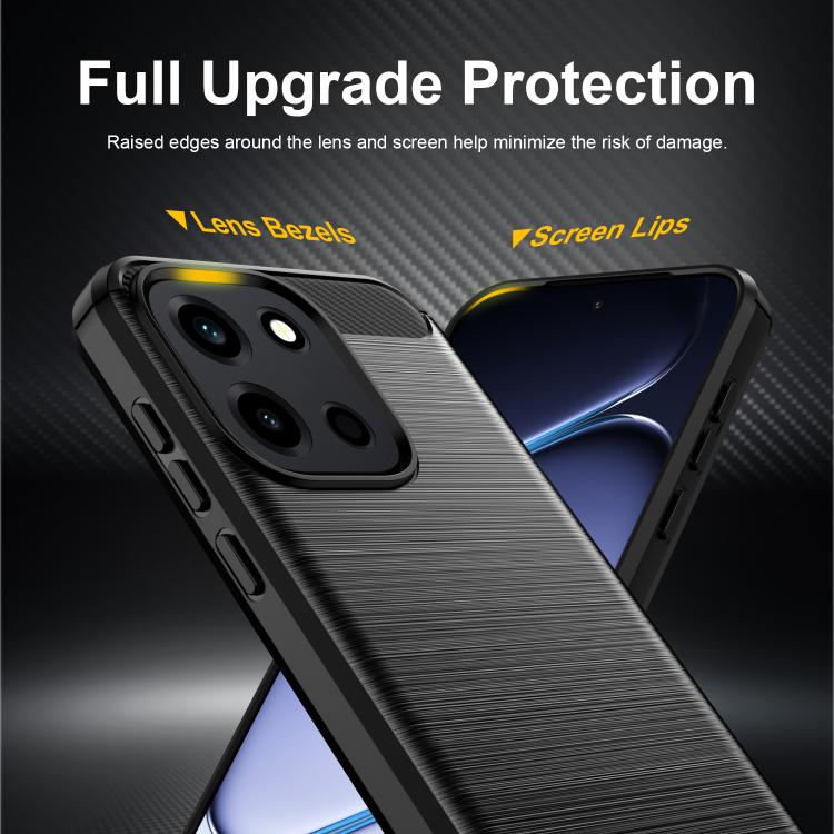 For OnePlus Nord 6 5G Carbon Fiber Brushed Texture TPU Phone Case