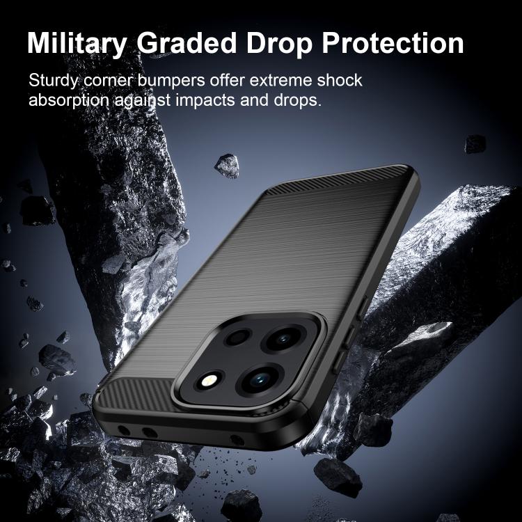 For OnePlus Nord 6 5G Carbon Fiber Brushed Texture TPU Phone Case
