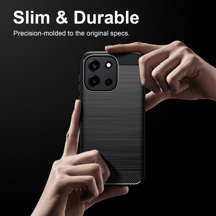 For OnePlus Nord 6 5G Carbon Fiber Brushed Texture TPU Phone Case