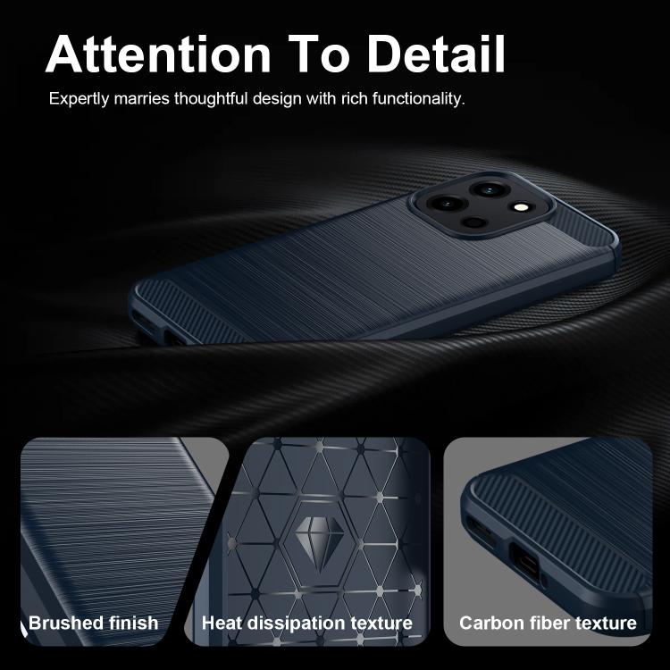 For OnePlus Nord 6 5G Carbon Fiber Brushed Texture TPU Phone Case