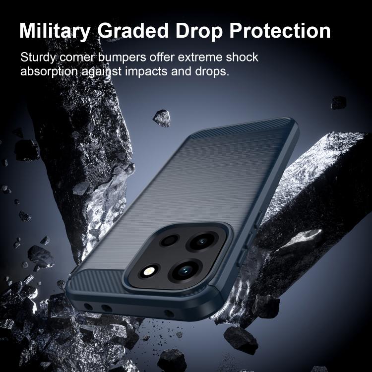 For OnePlus Turbo 6 Carbon Fiber Brushed Texture TPU Phone Case