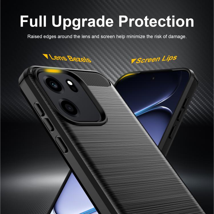 For OnePlus Turbo 6V Carbon Fiber Brushed Texture TPU Phone Case