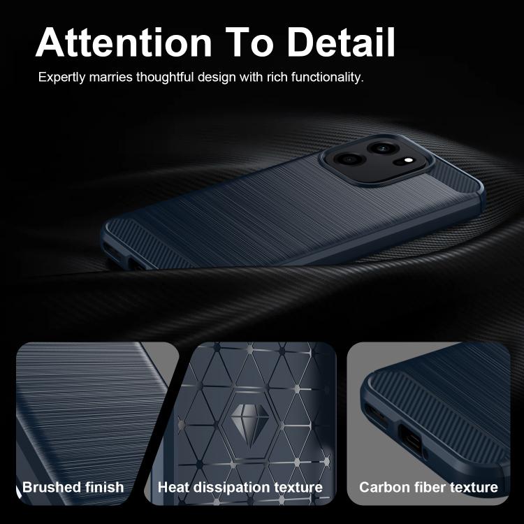For OnePlus Turbo 6V Carbon Fiber Brushed Texture TPU Phone Case