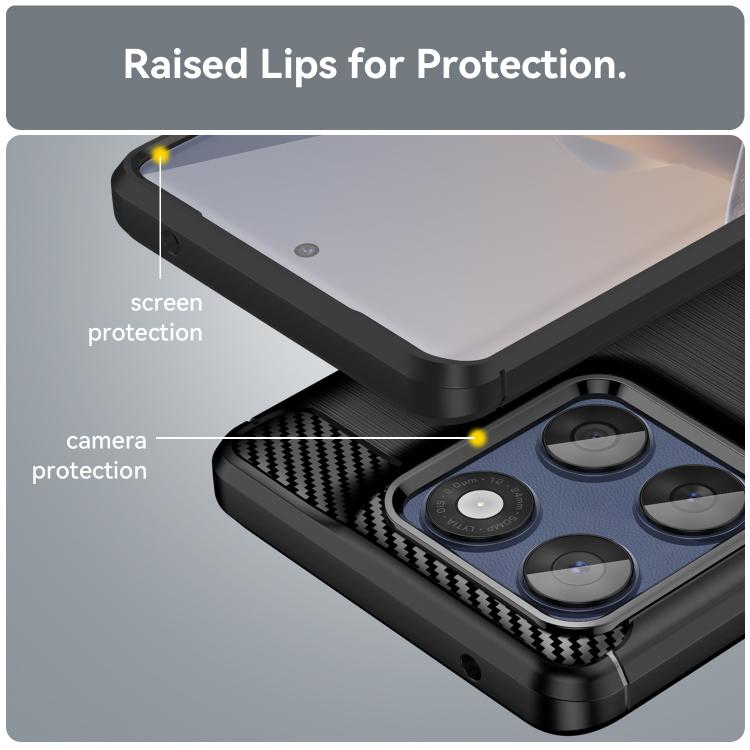 For Motorola Edge 60 Brushed Texture Carbon Fiber TPU Phone Case