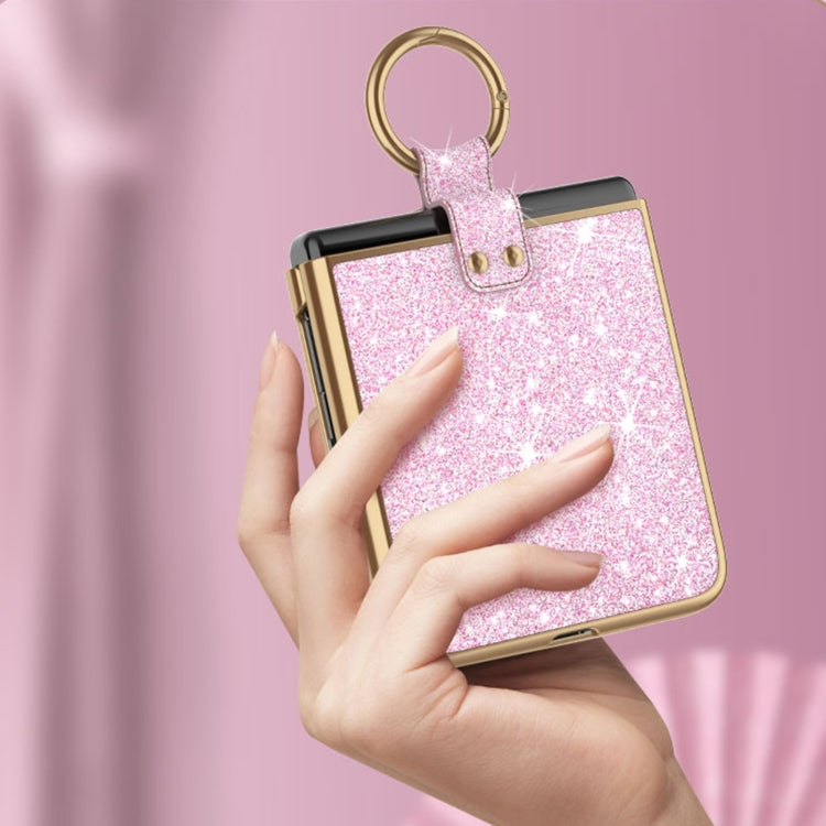 For Huawei P50 Pocket Plating Gradient Color Glitter Phone Case With Ring Holder