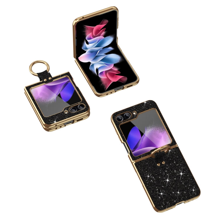 For Samsung Galaxy Z Flip6 / Flip7 FE Plating Gradient Color Glitter Phone Case With Ring Holder