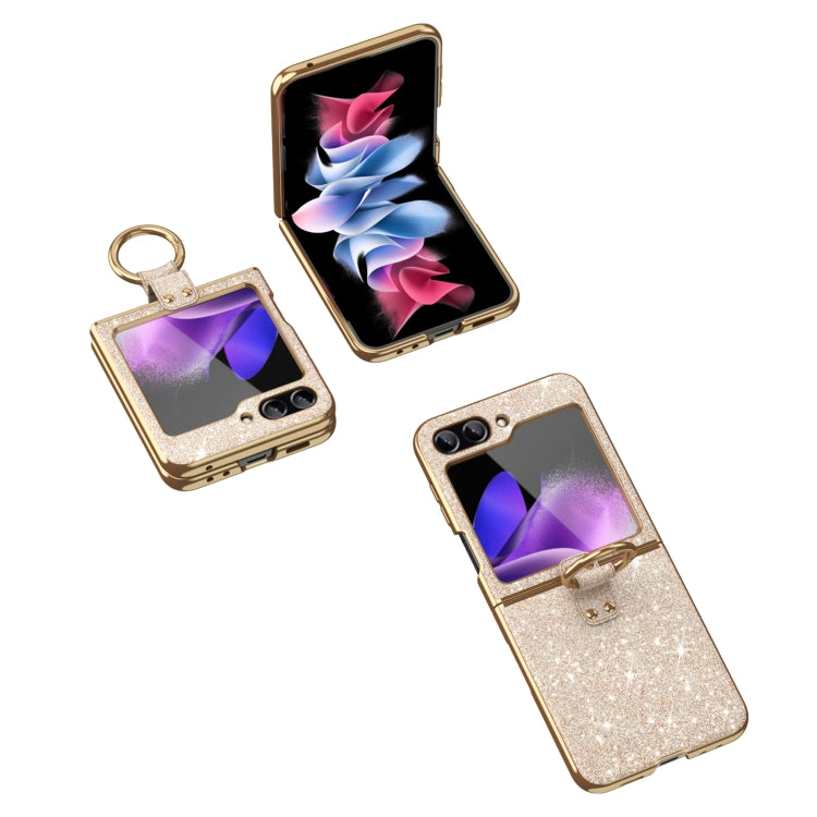 For Samsung Galaxy Z Flip6 / Flip7 FE Plating Gradient Color Glitter Phone Case With Ring Holder