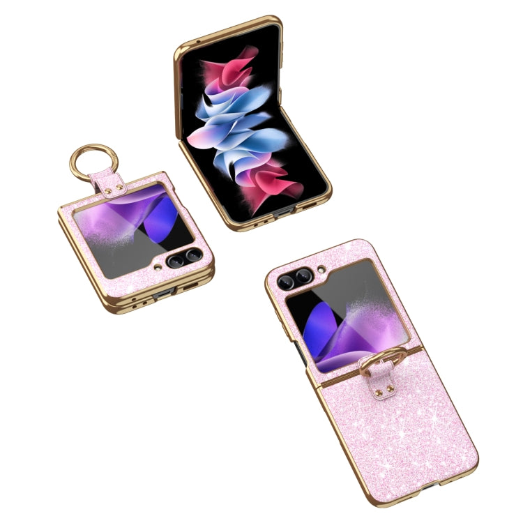 For Samsung Galaxy Z Flip6 / Flip7 FE Plating Gradient Color Glitter Phone Case With Ring Holder