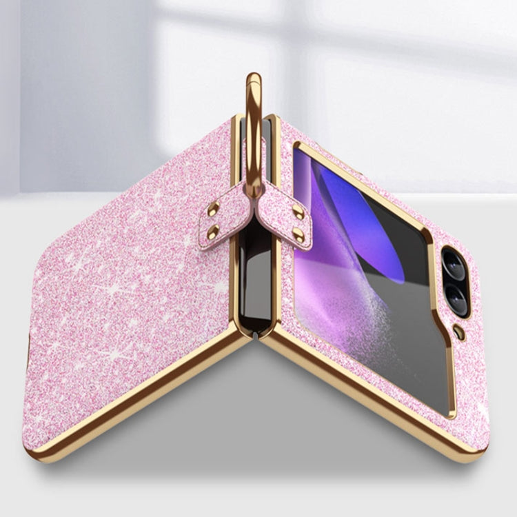 For Samsung Galaxy Z Flip6 / Flip7 FE Plating Gradient Color Glitter Phone Case With Ring Holder