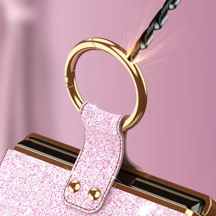 For Samsung Galaxy Z Flip6 / Flip7 FE Plating Gradient Color Glitter Phone Case With Ring Holder