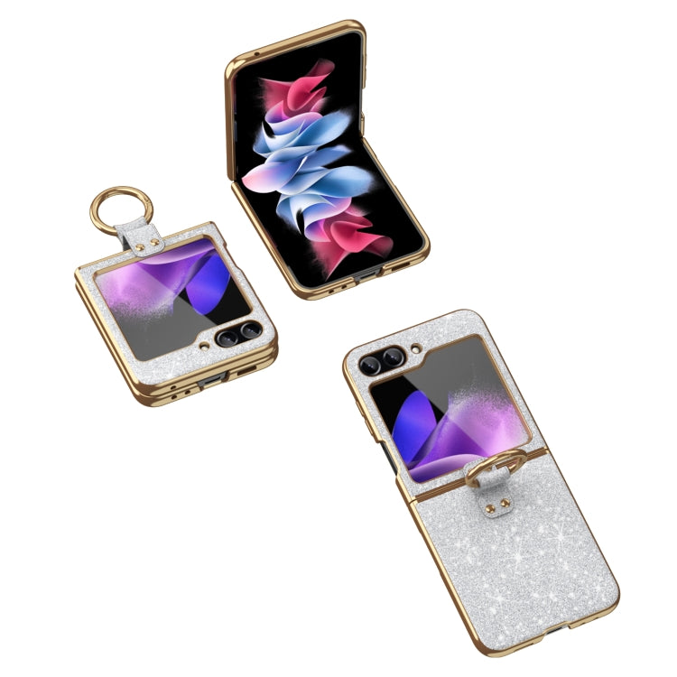 For Samsung Galaxy Z Flip6 / Flip7 FE Plating Gradient Color Glitter Phone Case With Ring Holder
