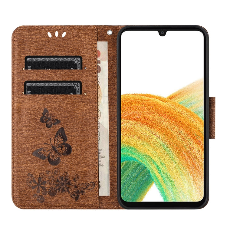 For Samsung Galaxy A24 / A25 5G Butterfly Embossed Flip Leather Phone Case