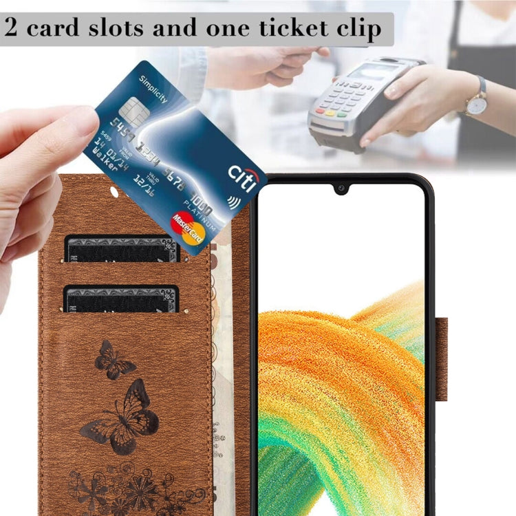 For Samsung Galaxy A24 / A25 5G Butterfly Embossed Flip Leather Phone Case