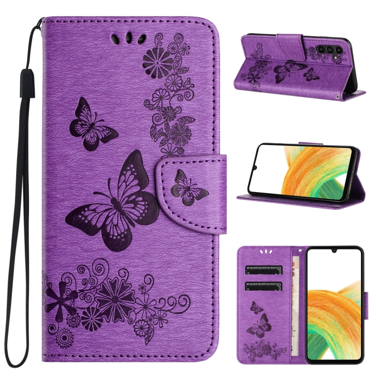 For Samsung Galaxy A24 / A25 5G Butterfly Embossed Flip Leather Phone Case