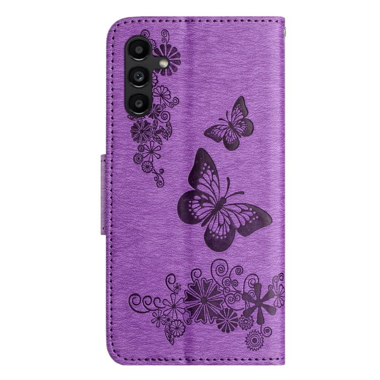 For Samsung Galaxy A24 / A25 5G Butterfly Embossed Flip Leather Phone Case